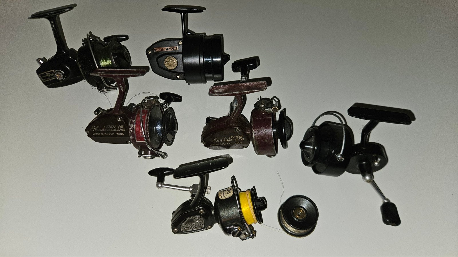 Lot antieke vintage vismolens, Watersport en Boten, Hengelsport | Algemeen, Ophalen, Molen