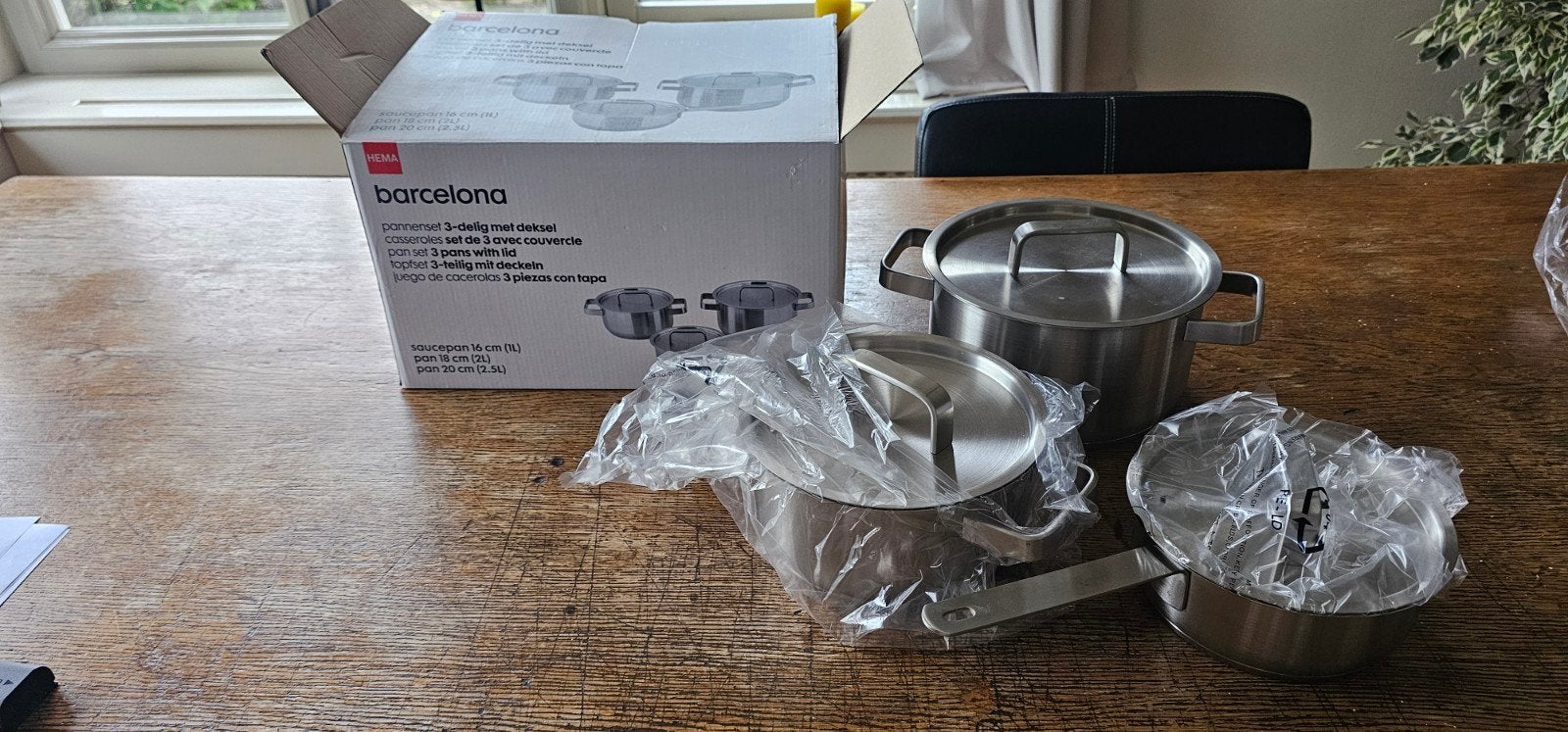 nieuwe pannenset gas electra inductie halogeen, Ophalen of Verzenden, Nieuw, Rvs, Pannenset