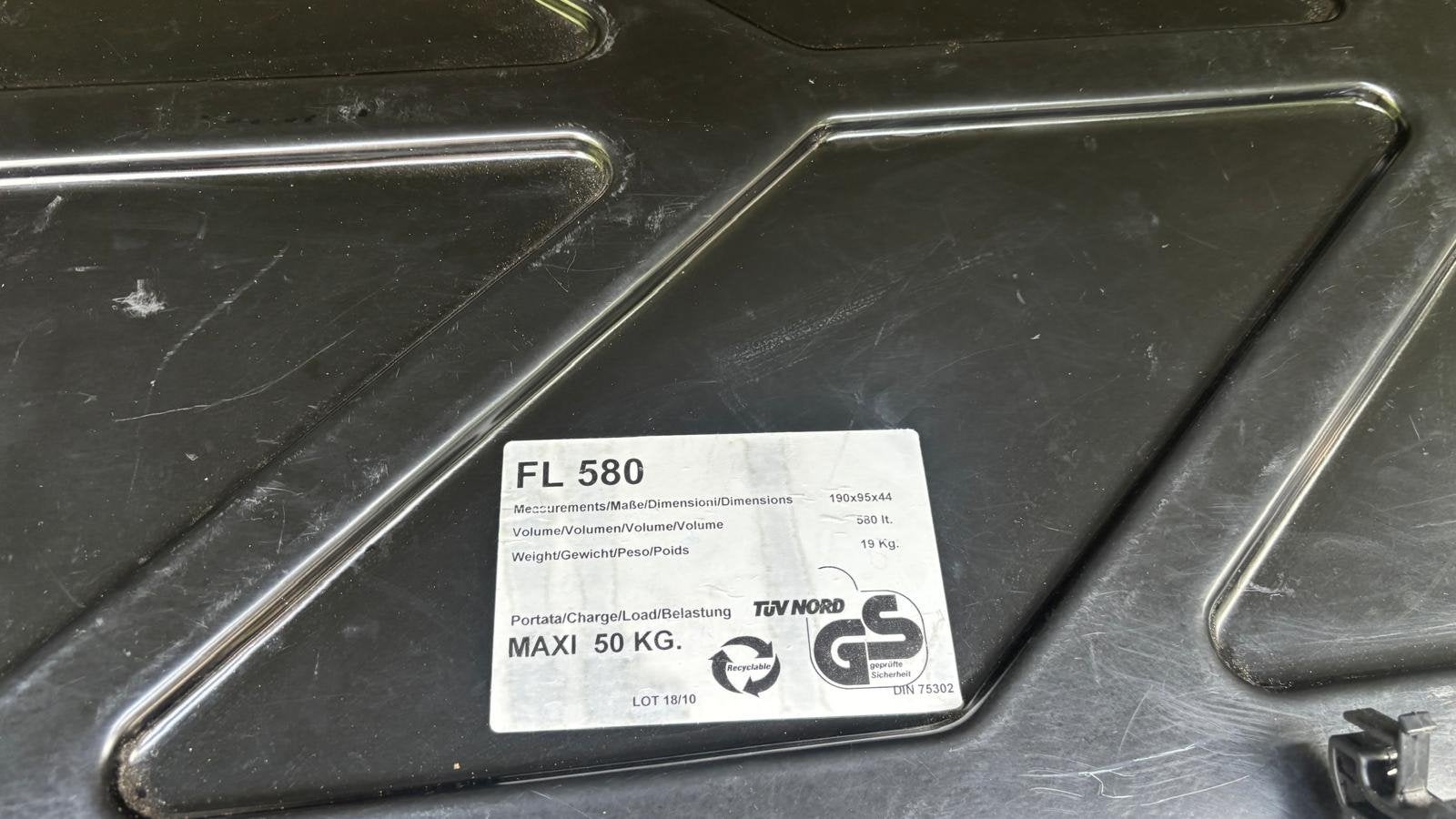 Dakkoffer FL 580 - Ruime bagagebox voor op het dak, Ophalen, Gebruikt