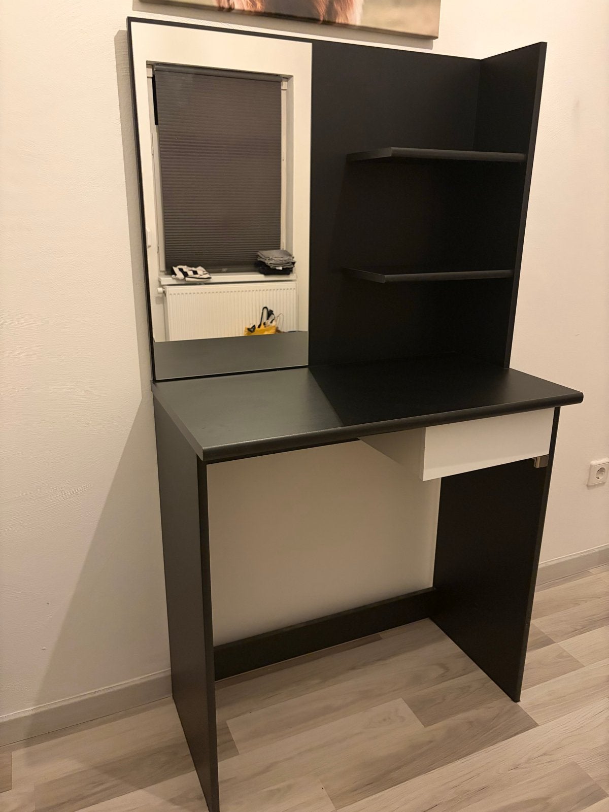 Make-up tafeltje met spiegel en opbergruimte, Ophalen, Gebruikt, 50 tot 100 cm, 150 tot 200 cm