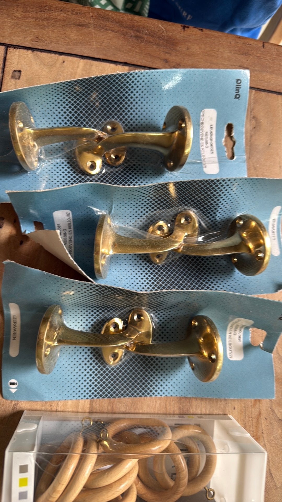 Leuninghouder messing 6 stuks, Ophalen, Zo goed als nieuw, Koper of Messing, Slot