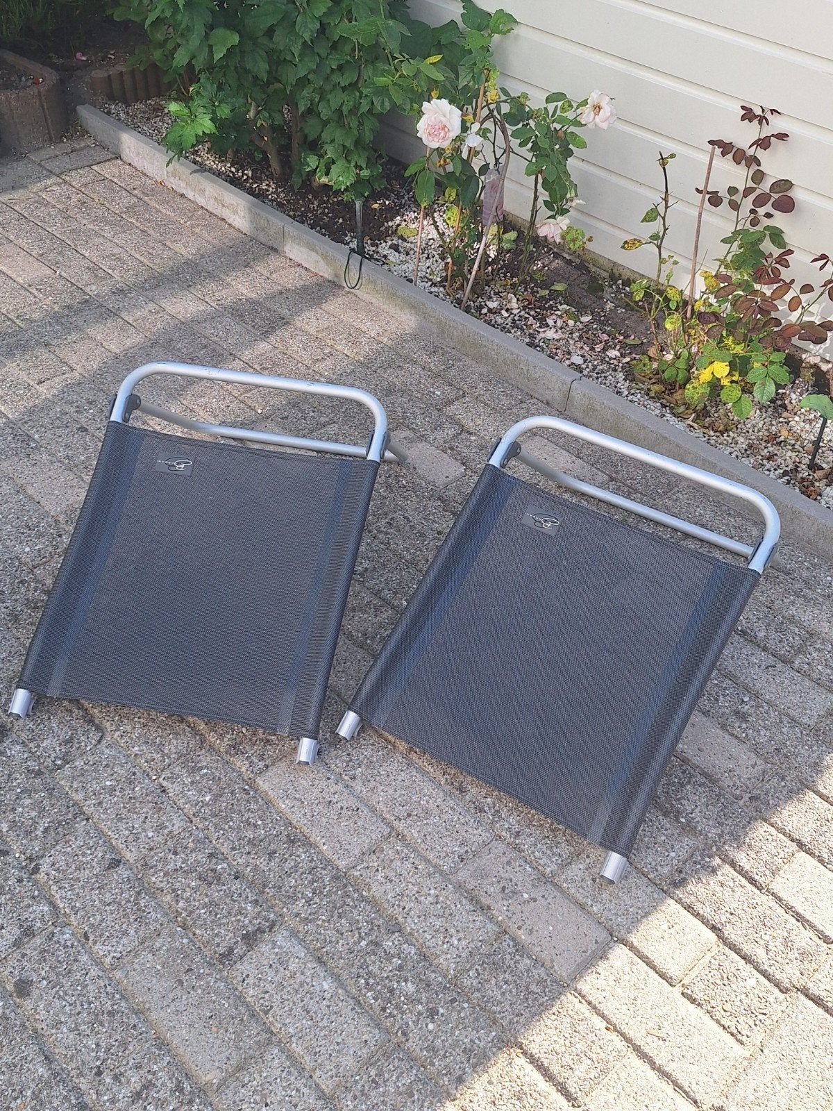 2x Voetenbankje / voetensteun voor tuinstoel, Tuin en Terras, Ligbedden, Ophalen, Gebruikt, Aluminium