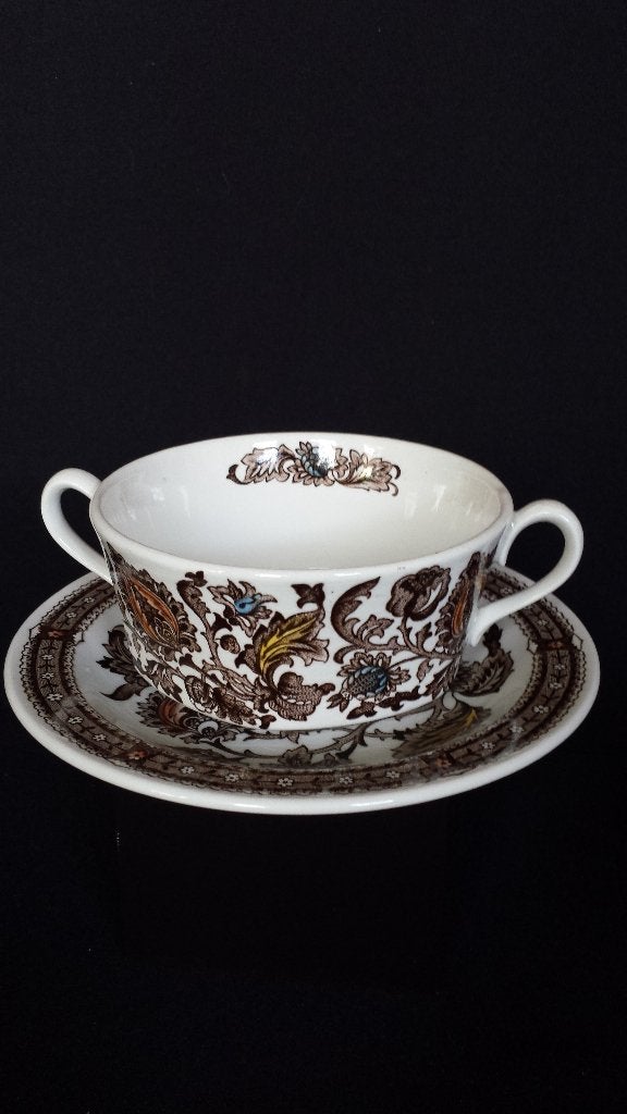 Vintage SOEPKOP met Schotel ~ Ridgway Staffordshire JACOBEAN, Antiek en Kunst, Ophalen of Verzenden