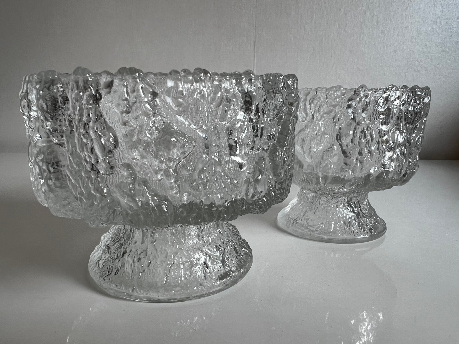 Set 2 Iittala Aslak Schalen op Voet Ijsglas Timo Sarpaneva, Ophalen of Verzenden