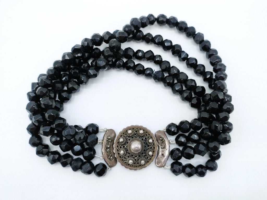 Gitten ketting met zilveren slot, ca. 1900, Gebruikt, Info@zilverwebsite.nl, Verzenden, Zilverwebsite.nl