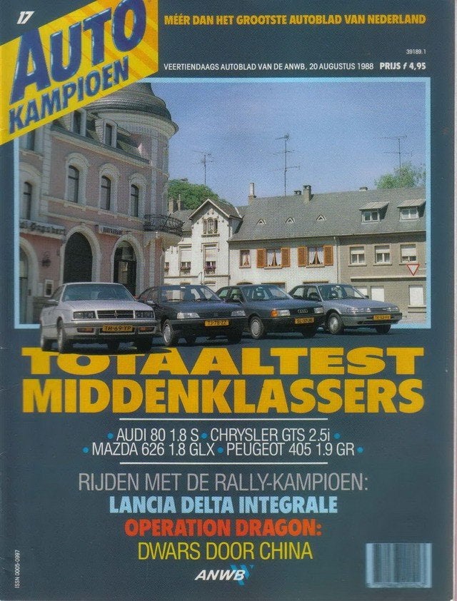Autokampioen 17 1988 : Audi 80 1.8S - Chrysler GTS - Peugeot, Ophalen of Verzenden, Gelezen, Algemeen