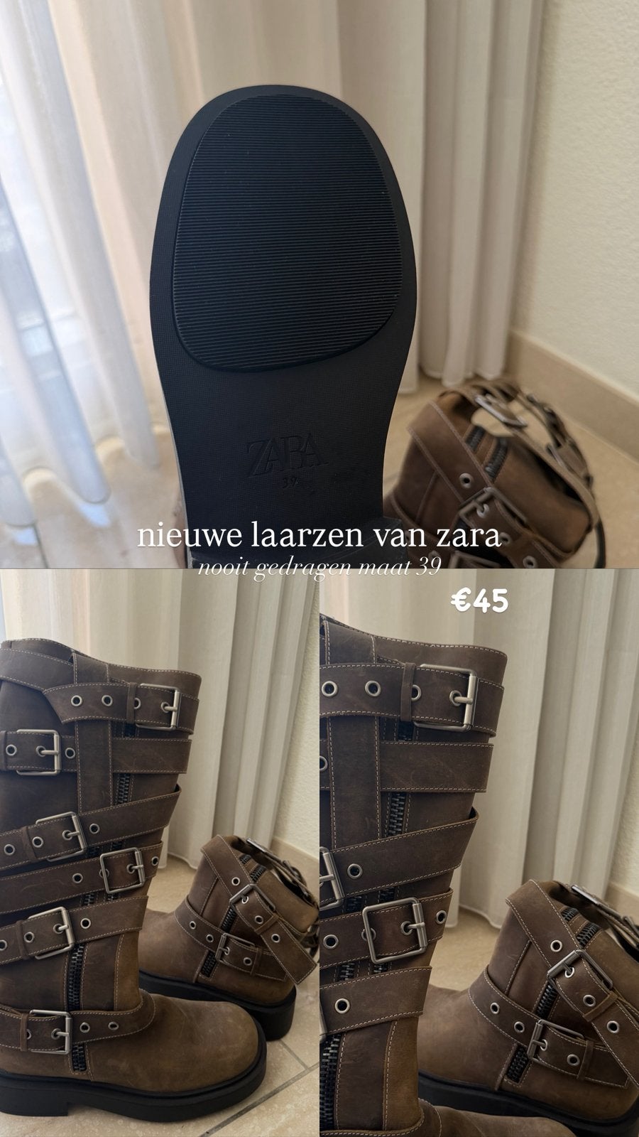 Laarzen zara, Sport en Fitness, Snowboarden, Ophalen, Zo goed als nieuw, Schoenen
