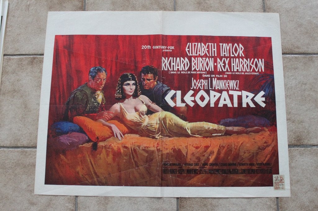 filmaffiche Cleopatra 1963 Elizabeth Taylor filmposter, Rechthoekig Liggend, Ophalen of Verzenden, Zo goed als nieuw, A1 t/m A3
