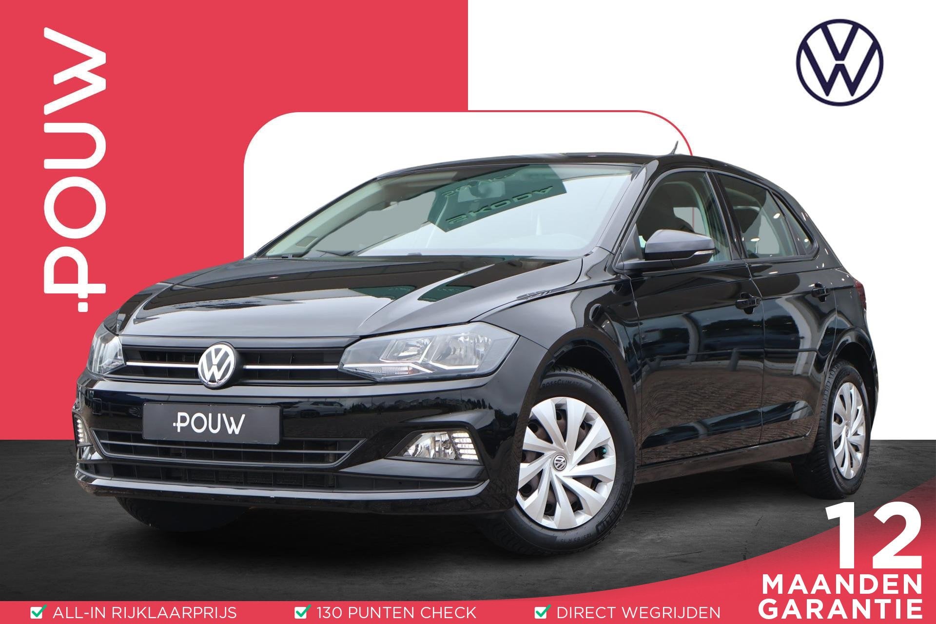Volkswagen Polo 1.0 TSI 95pk Comfortline | Navigatie | Carpl, Auto's, Voorwielaandrijving, 12 maanden, Stof, Zwart
