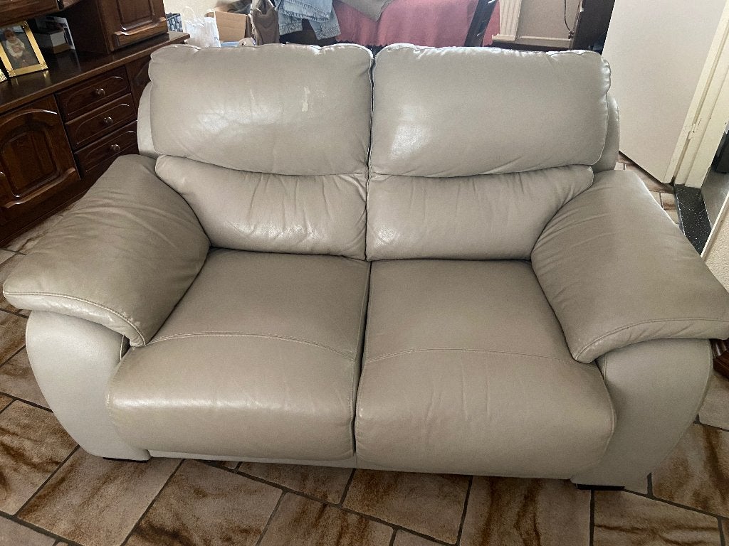 2 zits bank leder, Huis en Inrichting, Ophalen, Gebruikt, Tweepersoons, Rechte bank