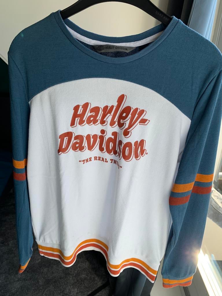 Harley Davidson dames trui maat M, Maat 38/40 (M), Wit, Ophalen of Verzenden, Lange mouw