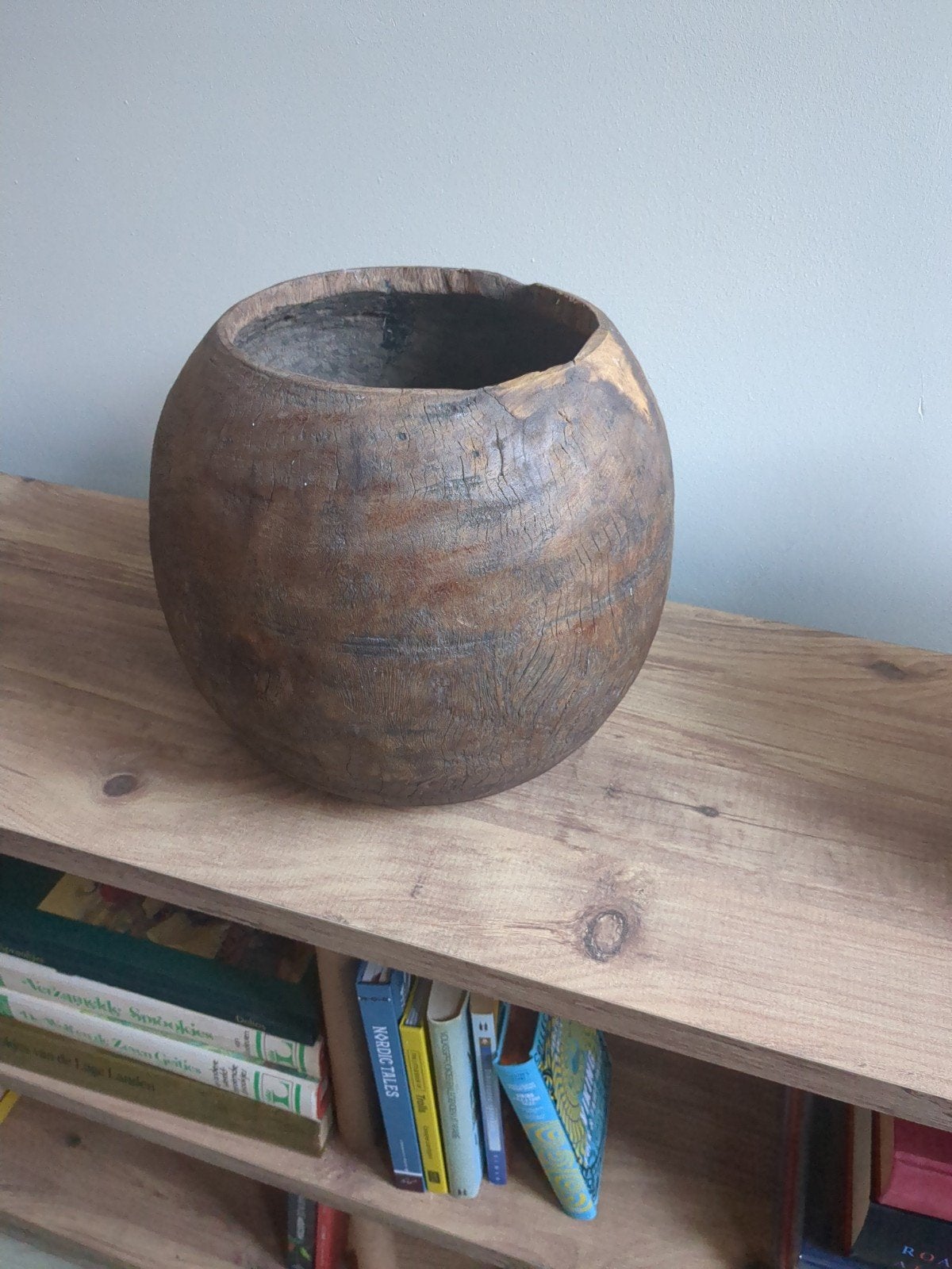 Antieke houten pot - Rustieke decoratie -brocant, Ophalen