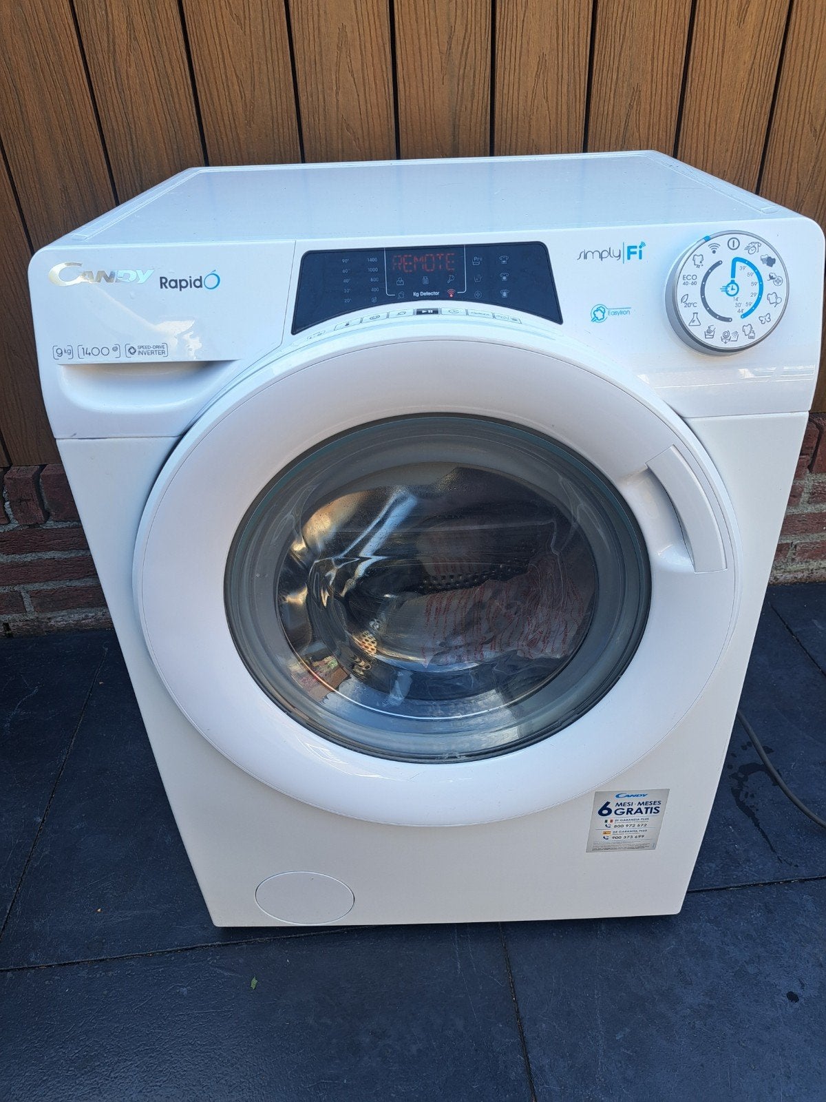 Candy RapidÓ 9kg 1400 toeren wasmachine, Ophalen of Verzenden, Zo goed als nieuw
