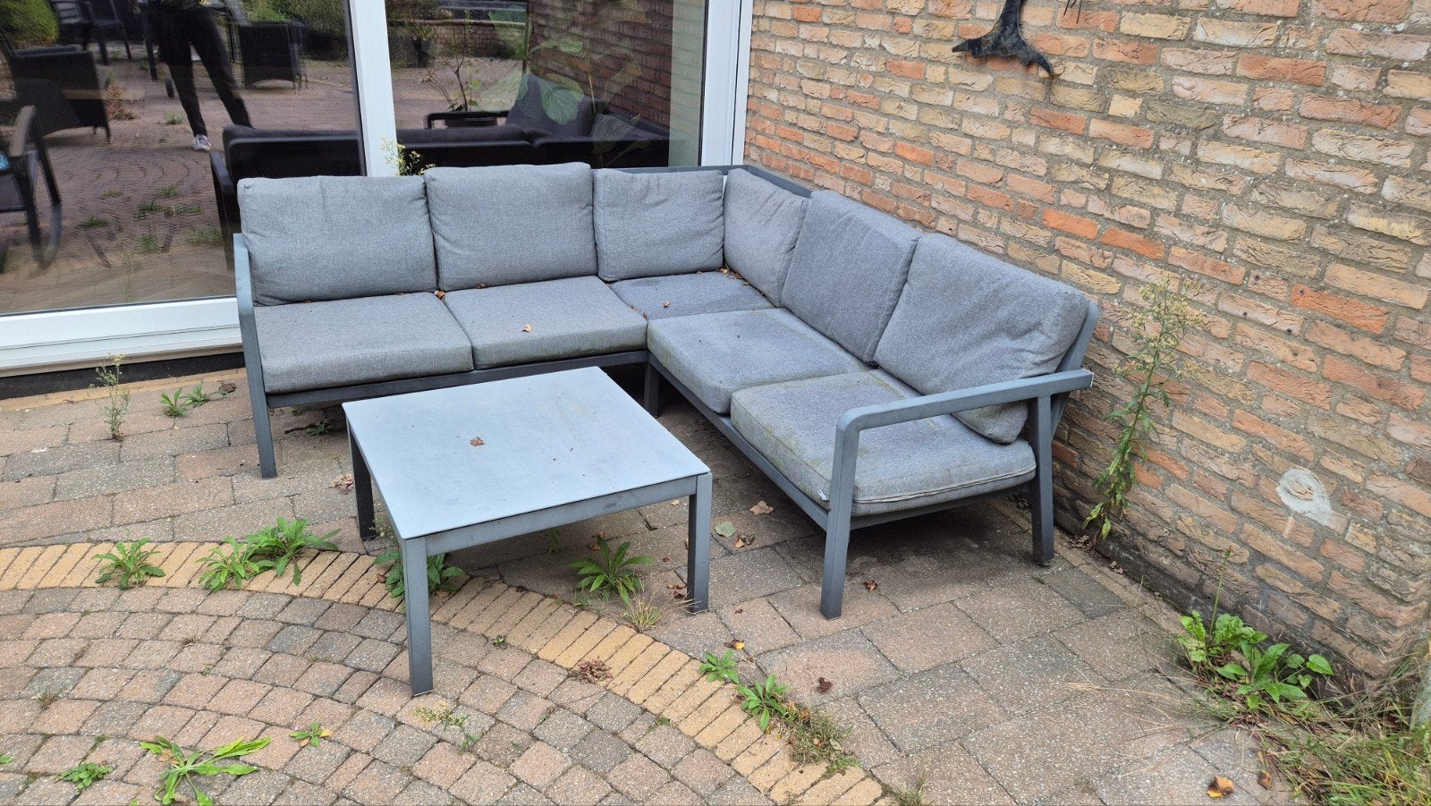 loungeset met tafel, gratis ophalen, Ophalen, 5 zitplaatsen, Gebruikt, Bank