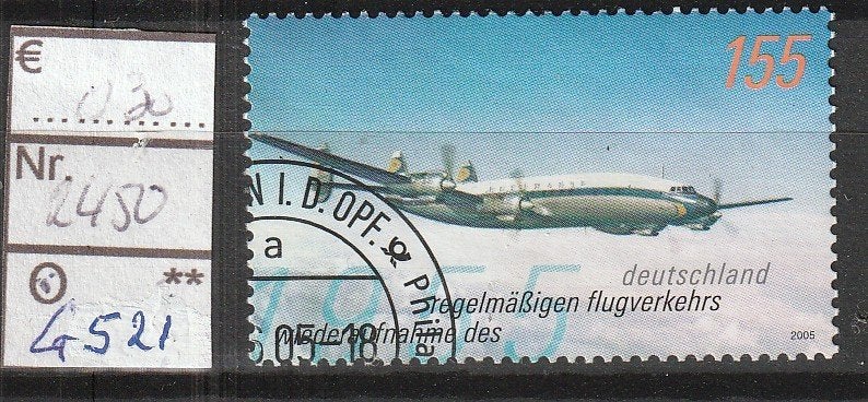 Bund Regelmatig Vliegverkeer Lufthansa Michel 2450 Nr.G521g, Verzenden, 1990 tot heden, Gestempeld
