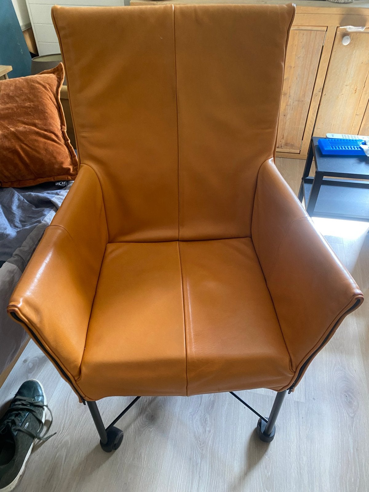Leren stoel Montis, Ophalen, Gebruikt, Bruin, Leer