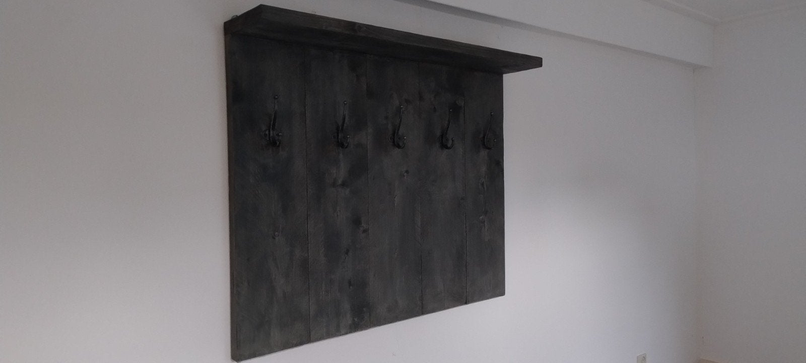 Steigerhouten wandkapstok met hoedenplank - Zwaar!, Huis en Inrichting, Ophalen, Gebruikt, Hout, Wandkapstok