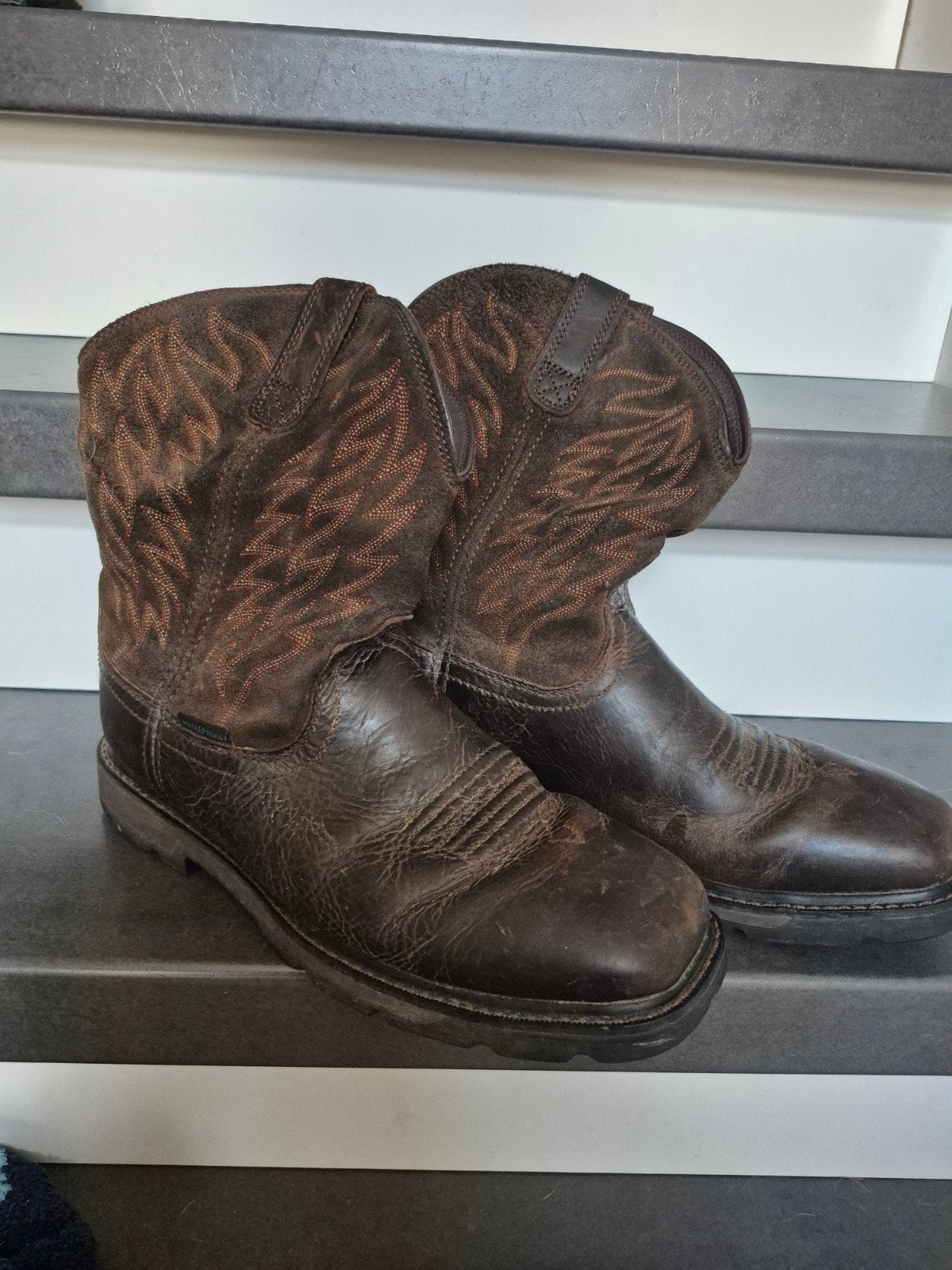 Ariat ground breakers cowboy laarzen, Bruin, Verzenden, Boots, Zo goed als nieuw