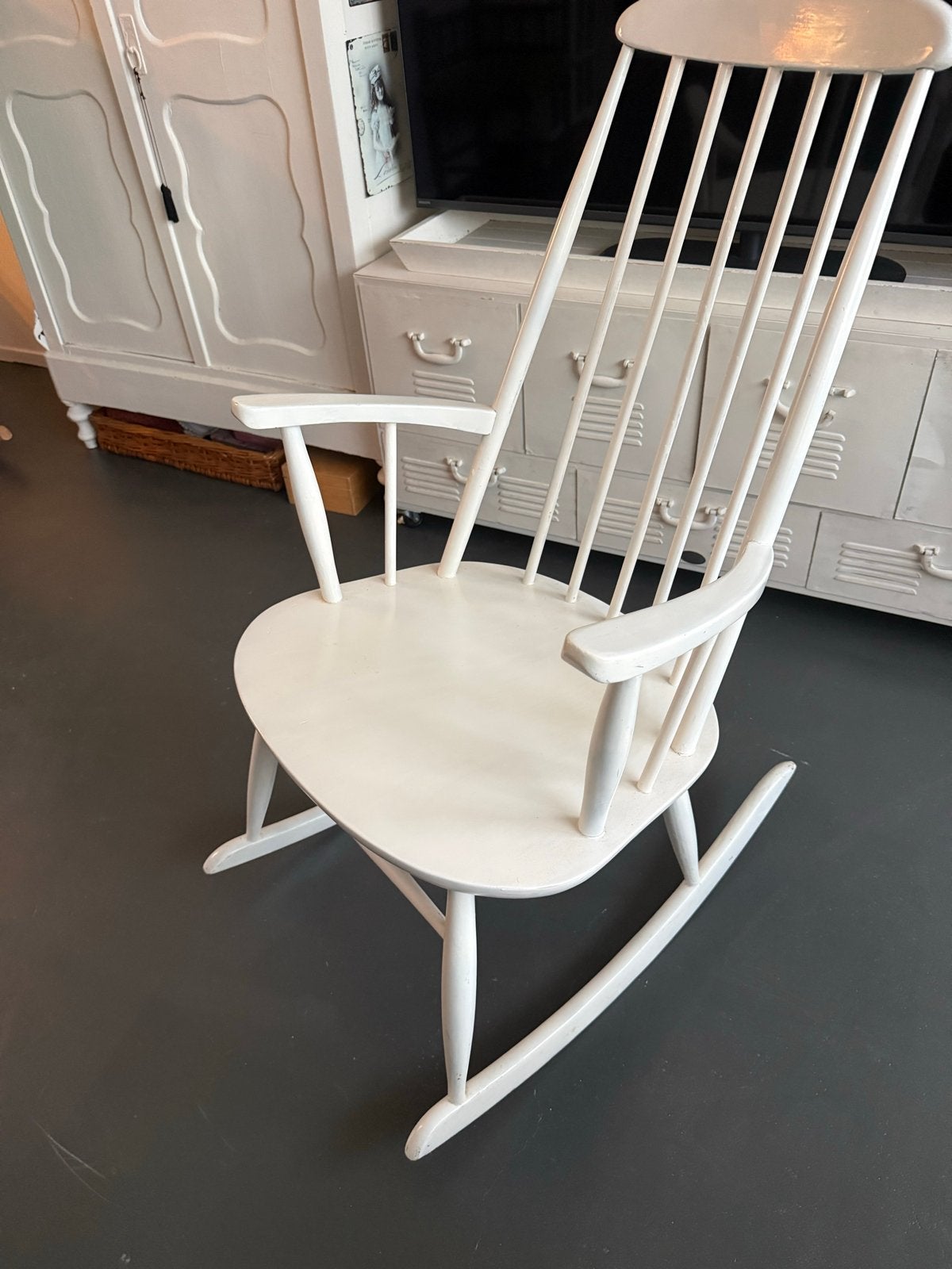 Witte schommelstoel, Ophalen, Gebruikt, Wit, Eén