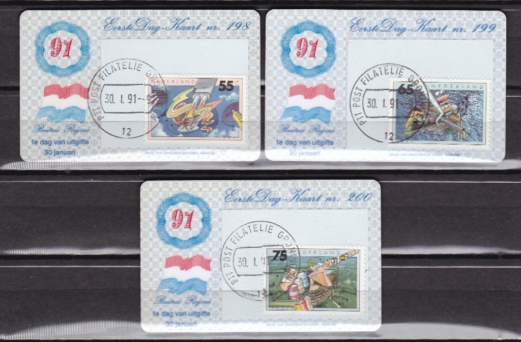 Nederland Eerste Dag Kaartjes EDK nr. 198-200, Postzegels en Munten, Ophalen of Verzenden, Onbeschreven, Nederland