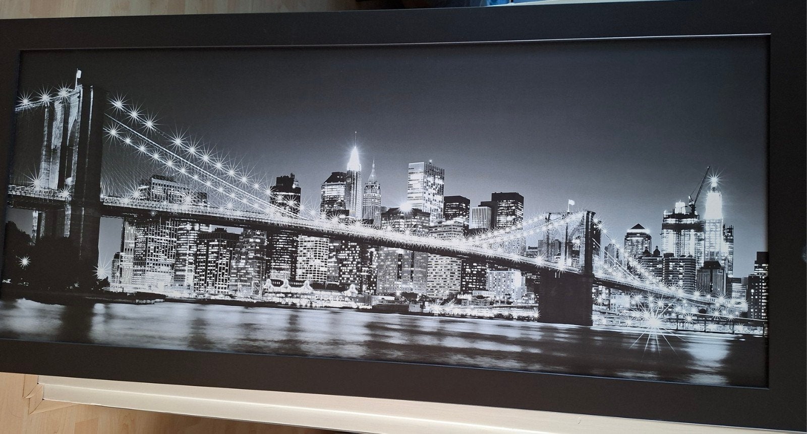 Ingelijste print van de Brooklyn Bridge, New York, Ophalen, 50 – 75, Gebruikt, 125 cm of meer