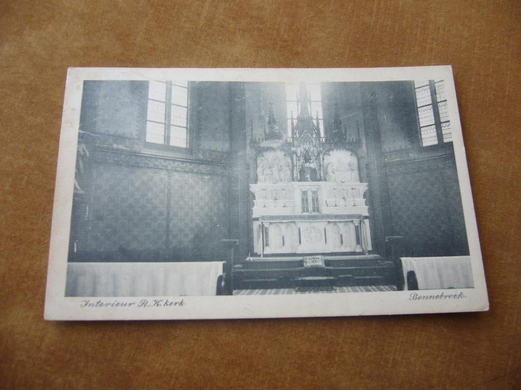 BENNEBROEK  =  INTERIEUR R.K.KERK   BRIEFKAART 1920, Verzamelen, Ophalen of Verzenden, Voor 1920, Gelopen, Zuid-Holland
