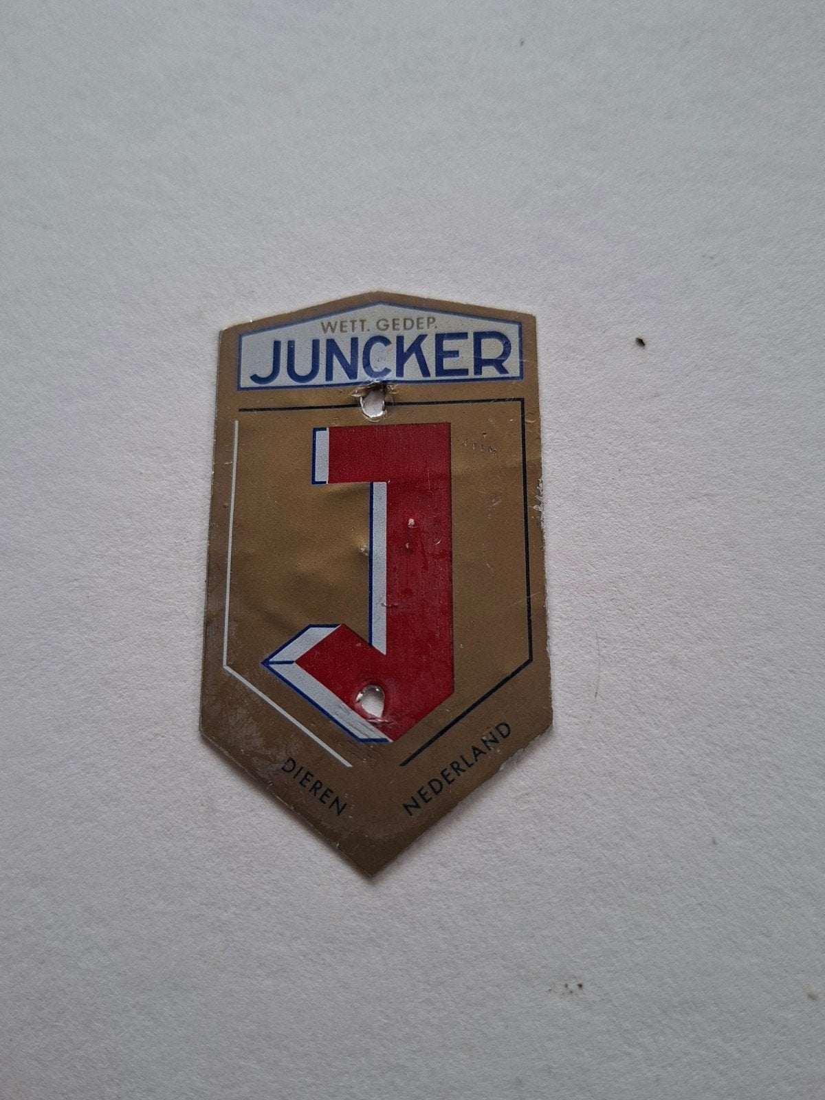 FIETSPLAATJE JUNCKER, Ophalen of Verzenden, Gebruikt
