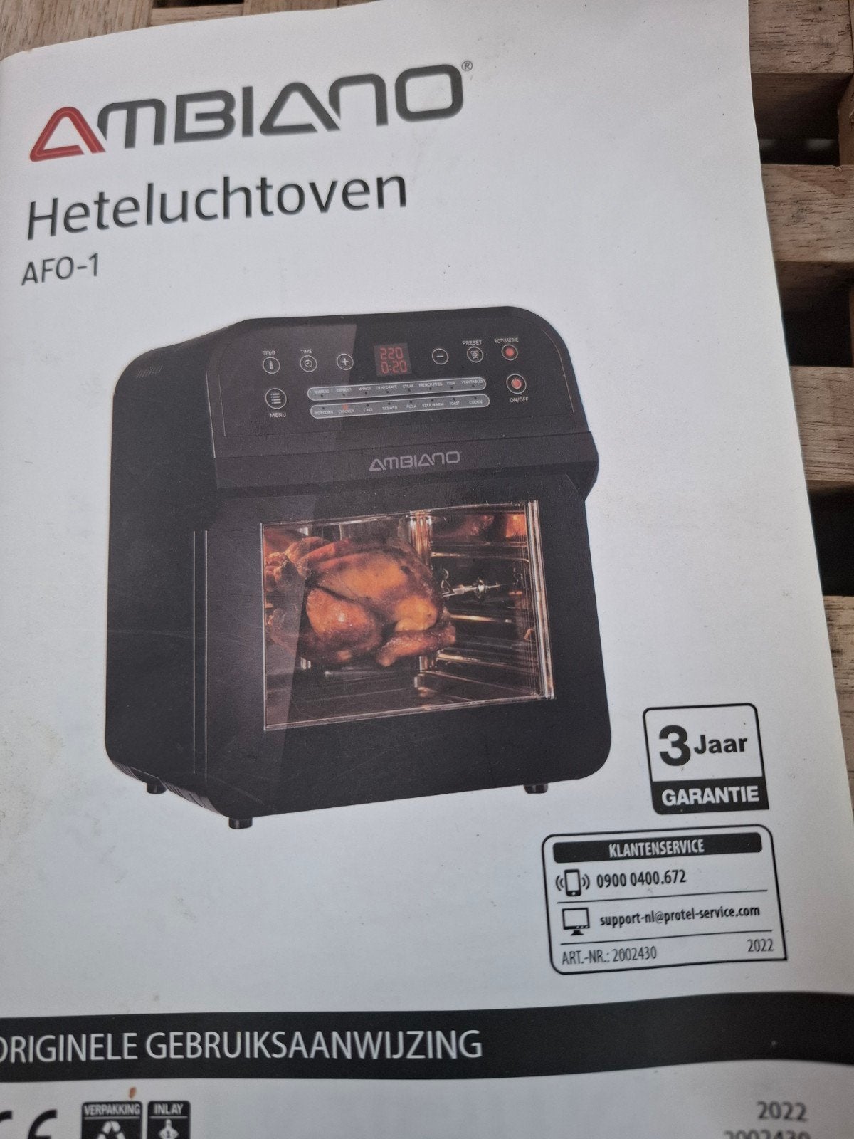 Ambiano Heteluchtoven AFO-1 - Zo goed als nieuw, Ophalen, 45 tot 50 cm, Overige merken, Hete lucht