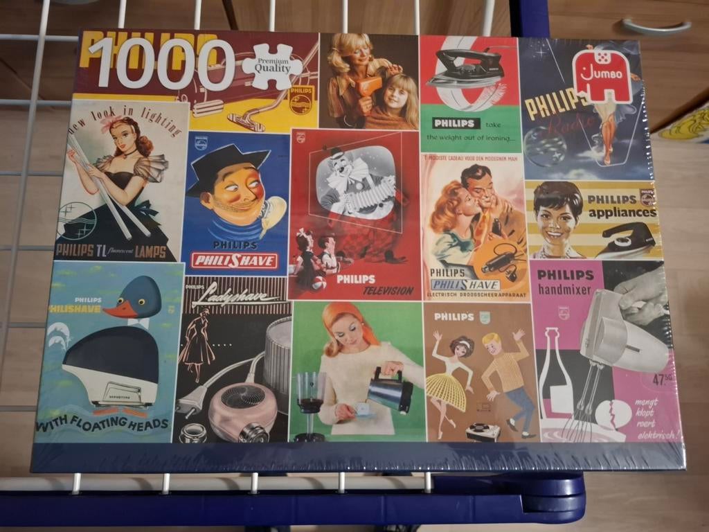Nostalgische puzzel Philips 1000 stukjes, Ophalen of Verzenden, 500 t/m 1500 stukjes, Nieuw