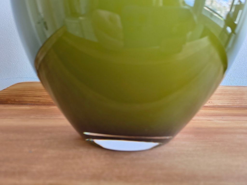 Vintage Groene Flesvaas – Opaalglas – 45cm, Ophalen of Verzenden