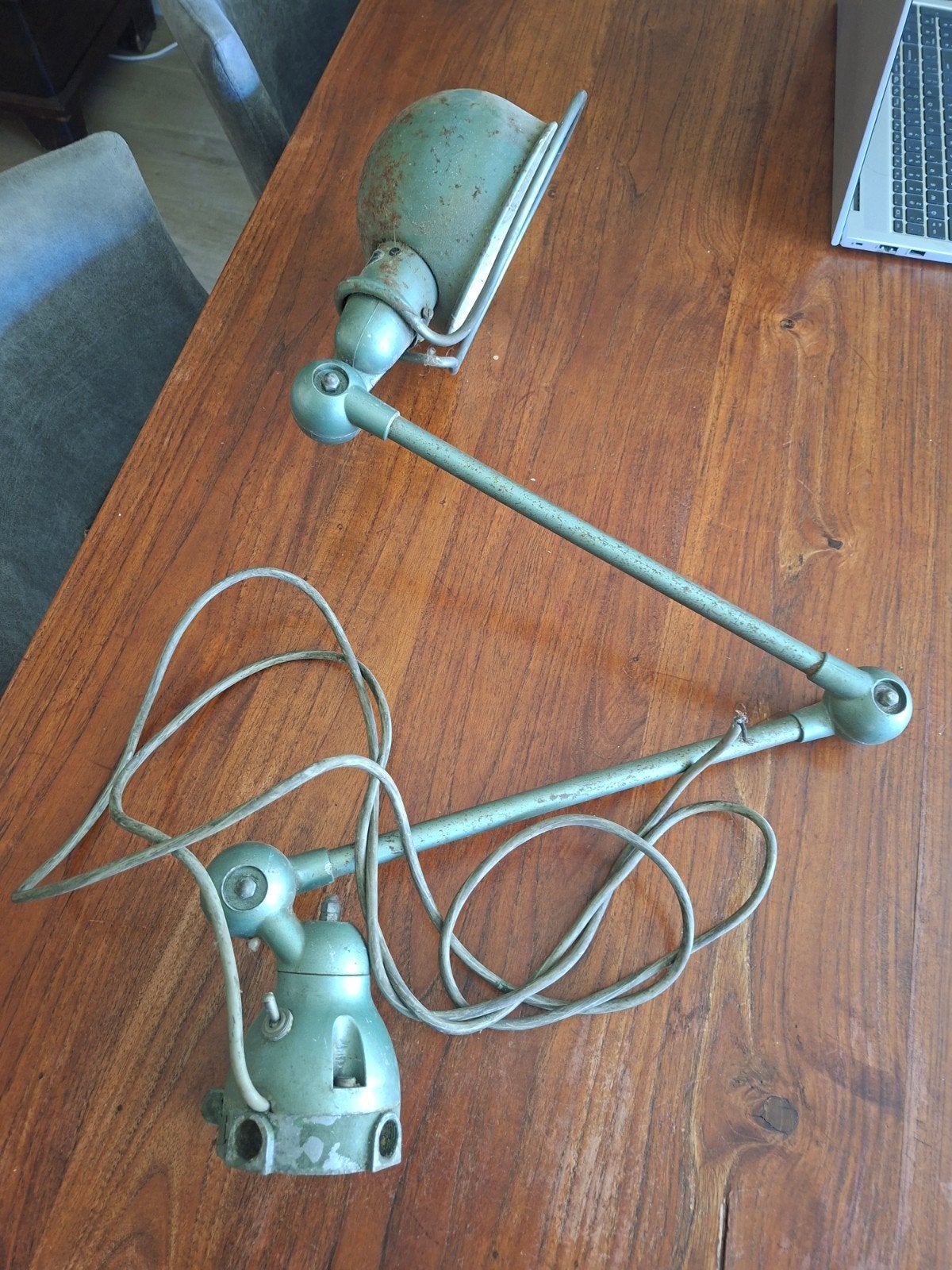 Vintage Jielde lamp - Groen - Industriële stijl, Ophalen of Verzenden