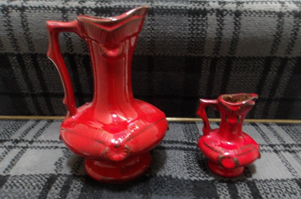 Rood twee W.Germany Ilkra vaas aardewerk, Ophalen of Verzenden
