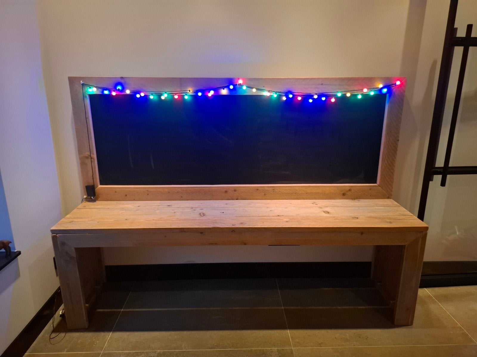 stijgerhouten bureau met krijtbord, Huis en Inrichting, Ophalen, Gebruikt, Overige kleuren, Rustiek
