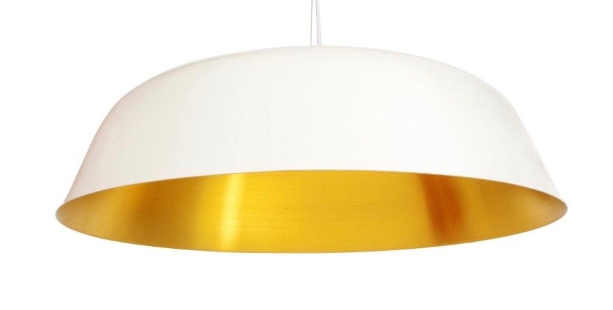 Norr11 Eettafel Lamp - Mat Wit met Bladgoud, Ophalen, Zo goed als nieuw, Metaal