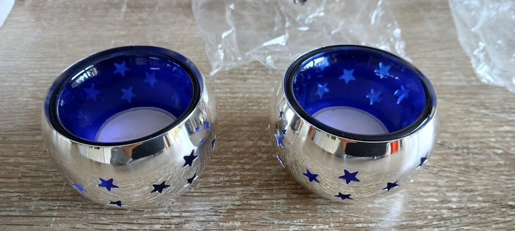 Christian Royal Zwaar Verzilverde Waxine Lichthouders zilver, Huis en Inrichting, Blauw, Nieuw, Ophalen of Verzenden, Zilver