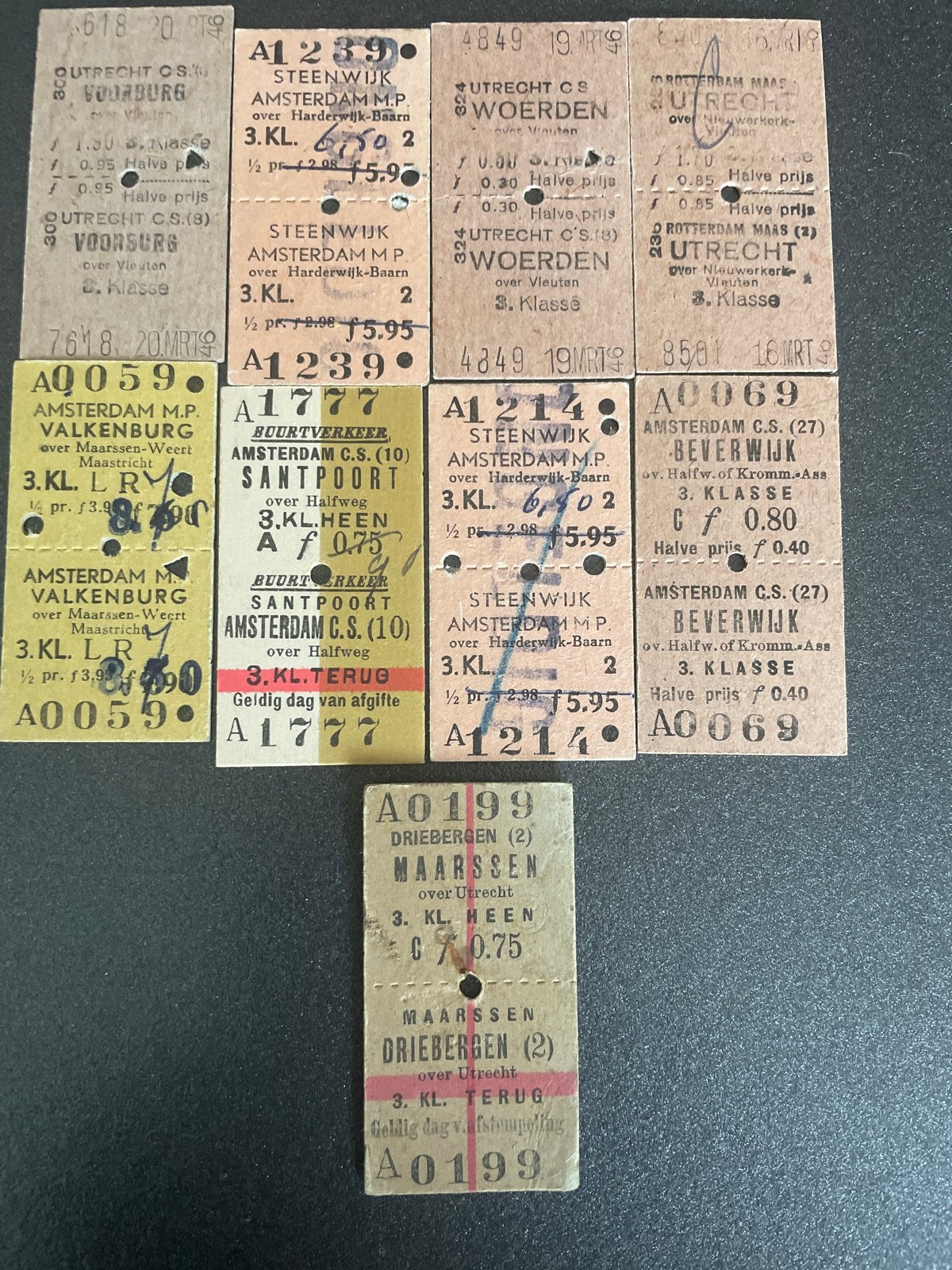 Collectie oude Nederlandse treinkaartjes, Ophalen of Verzenden