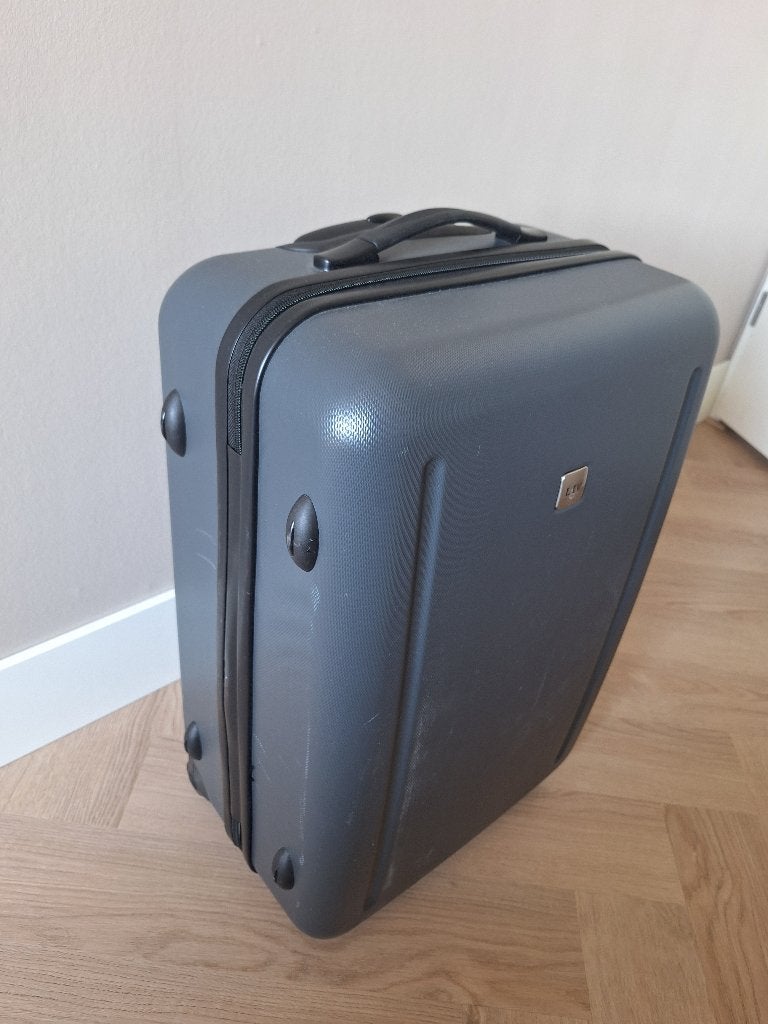 Koffer LIV grijs, Sieraden, Tassen en Uiterlijk, Koffers, Gebruikt, Hard kunststof, 35 tot 45 cm, Wieltjes