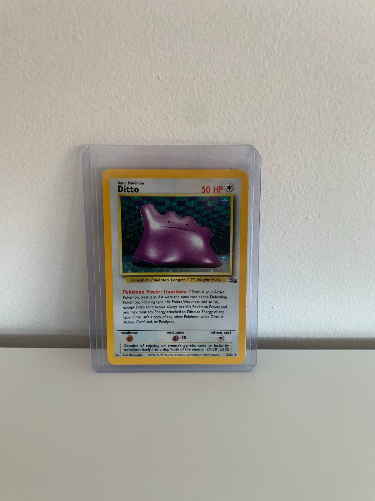 Pokémon Kaart: Ditto (50 HP) - Fossil - Holo Rare - Good, Ophalen of Verzenden, Gebruikt, Losse kaart