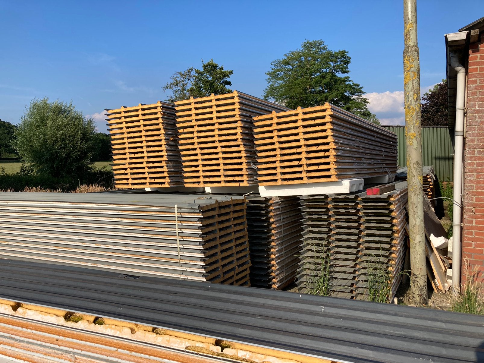 Dakplaten ecopaneel lengtes van 5,10 en 8,75 lang, Ophalen, Zo goed als nieuw, Hout, Minder dan 3 meter