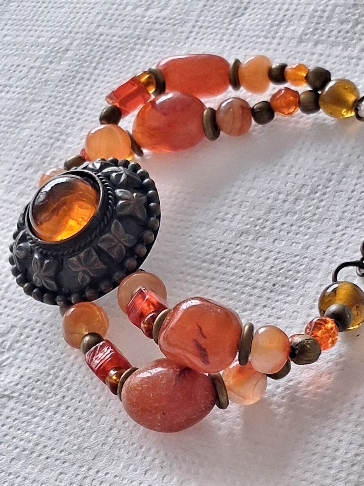 Armband met Barnsteen en Catneolen, Sieraden, Tassen en Uiterlijk, Ophalen of Verzenden