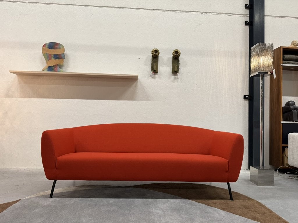 Nieuw Gelderland 6250 bank 3 zits rood Rime stof 214, Huis en Inrichting, Ophalen of Verzenden, Rechte bank, Info@gelderlanddesign.com