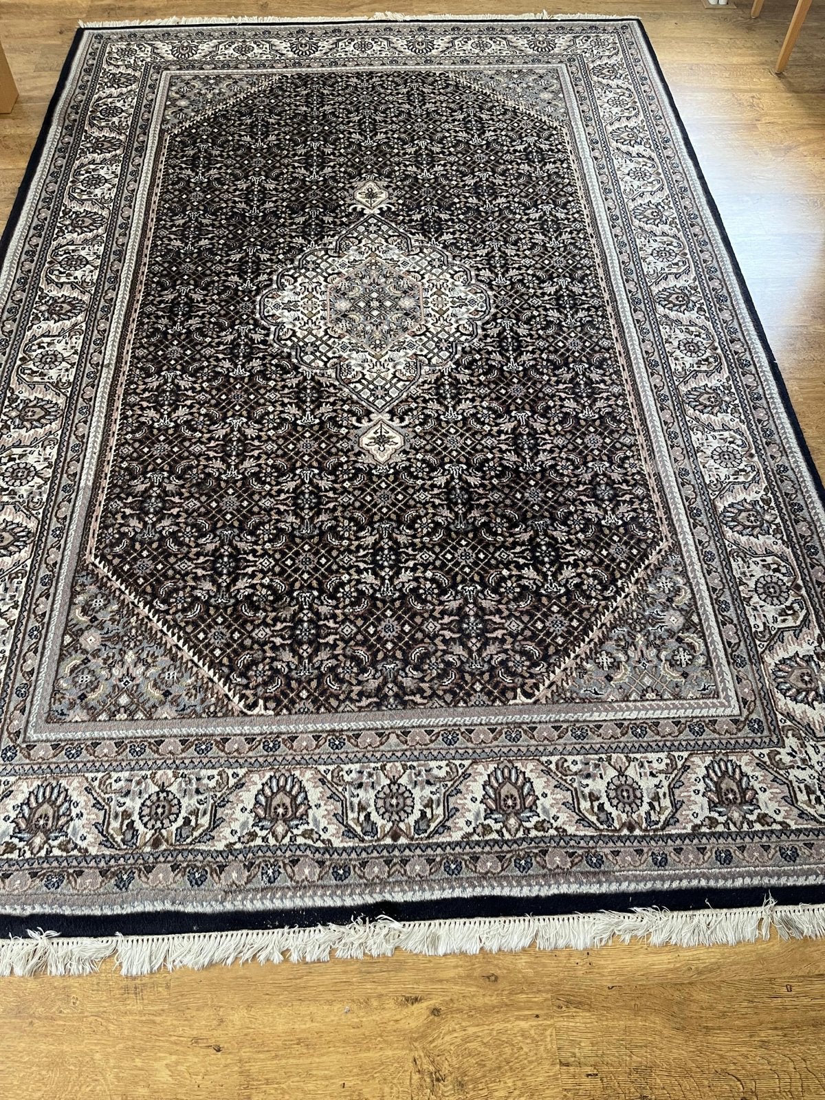 2 Perzische tapijten, donkerblauw, 305x205 cm, Ophalen, Gebruikt, Blauw, 200 cm of meer