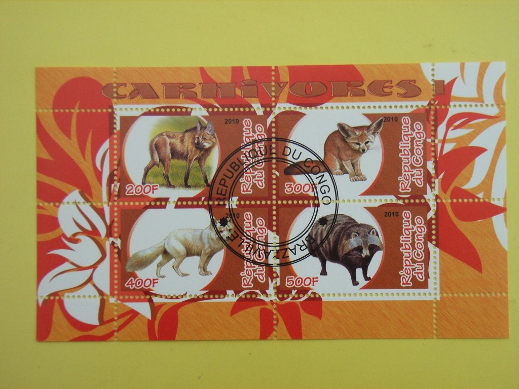 WM   Rep congo carnivoren, Ophalen, Gestempeld, Dier of Natuur