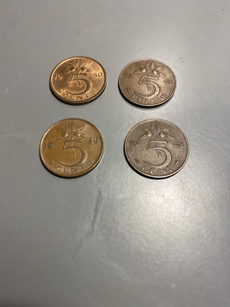 Nederlandse 5 cent munten Koningin Juliana (1948-1980), Ophalen of Verzenden, Koningin Juliana, 5 cent, Setje
