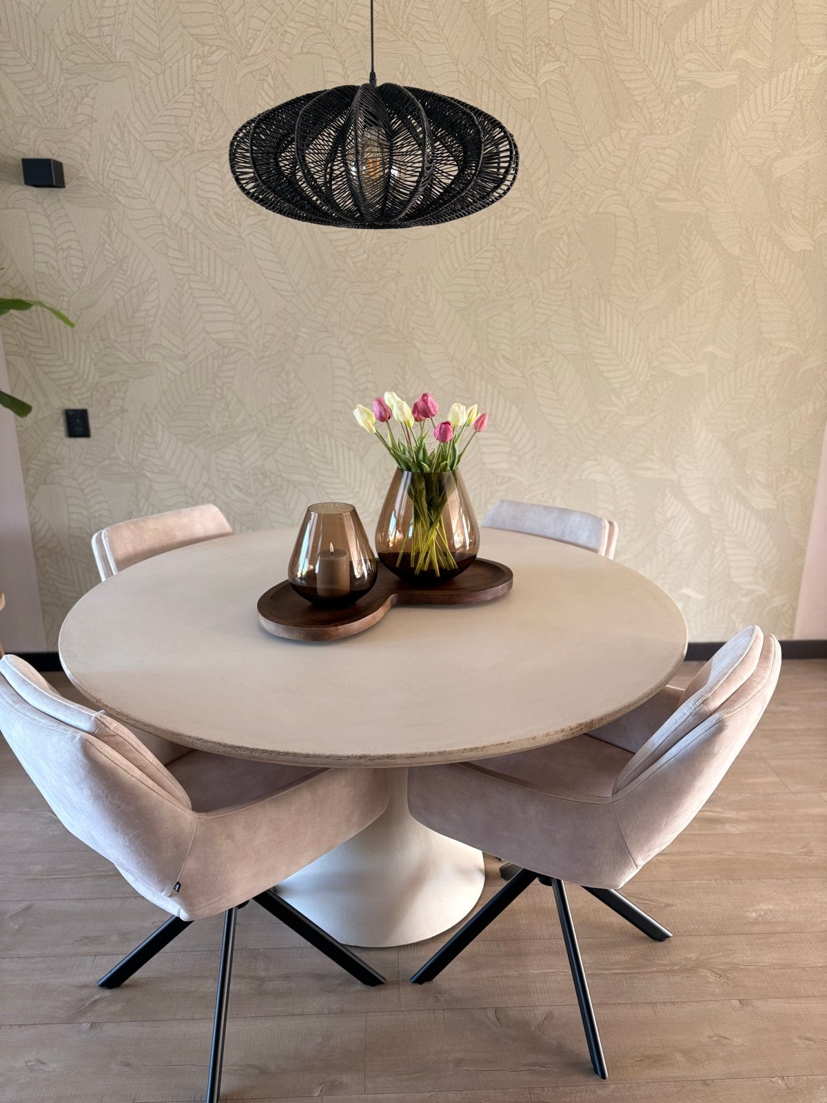 Goossens Stone Eettafel - Rond en Stijlvol, Ophalen, Overige materialen, 100 tot 150 cm, Rond