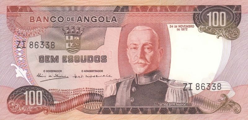Angola 100 escudos 1972 - aUNC, Postzegels en Munten, Bankbiljetten | Afrika, Verzenden, Overige landen, Los biljet