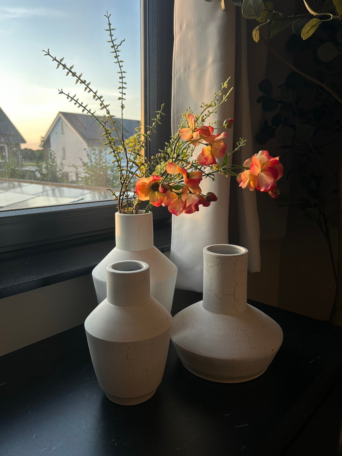 Set van 3 vazen wit potten, Ophalen, Zo goed als nieuw, Wit
