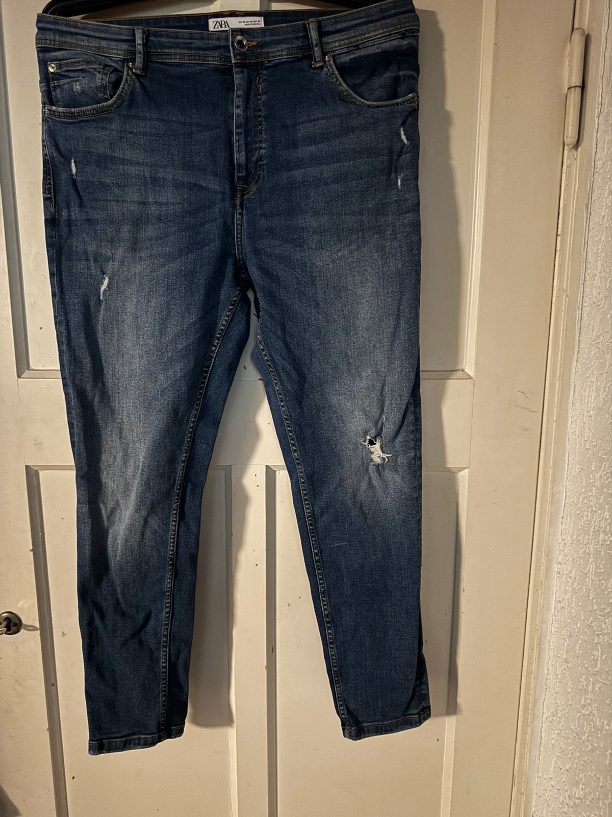 Zara stretch spijkerbroek maat 46, Kleding | Dames, Ophalen of Verzenden, Zo goed als nieuw, Blauw, Overige jeansmaten