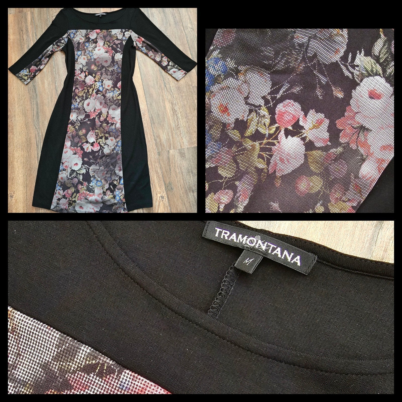 Tramontana prachtige zwart gebloemde jurk mt M in nieuwstaat, Kleding | Dames, Jurken, Ophalen of Verzenden, Zo goed als nieuw