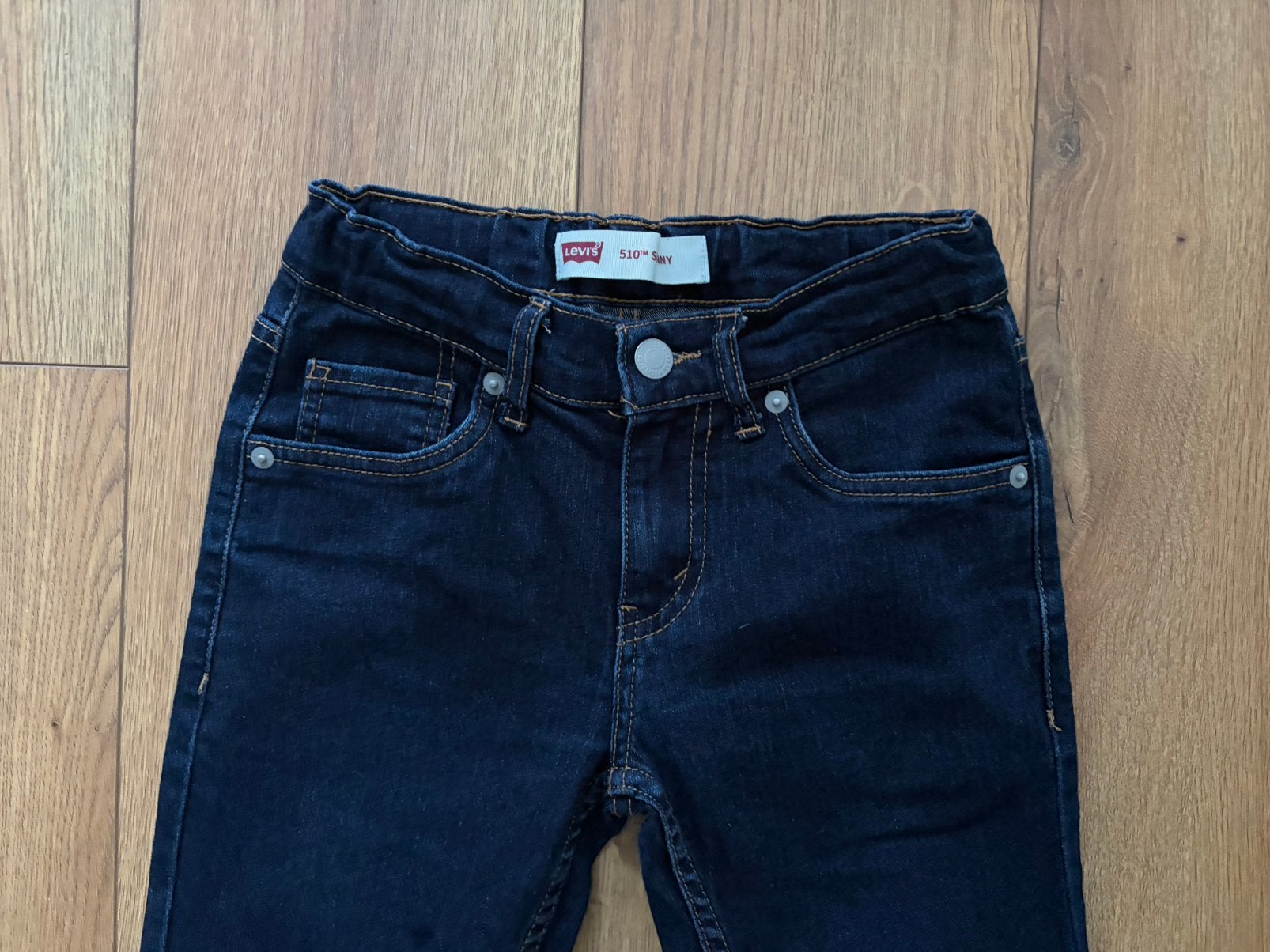 Levi’s mooie donkerblauwe skinny jeans model 510 maat 140, Ophalen of Verzenden, Levi's, Jongen, Broek